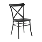 Load image into Gallery viewer, Black Metal X Back Chair
