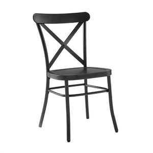 Black Metal X Back Chair