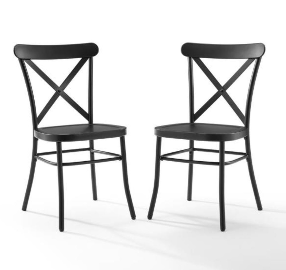 Black Metal X Back Chair